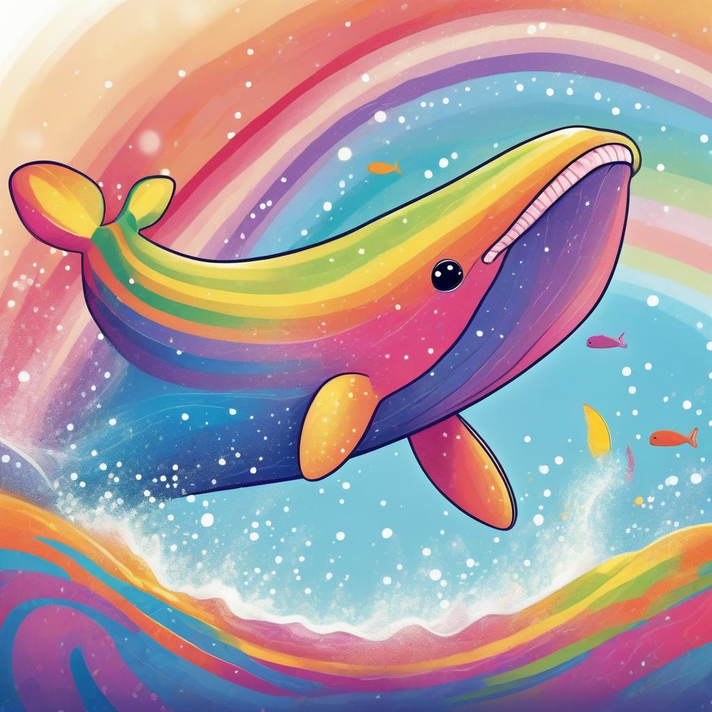 Rainbow Whale Coloring Page