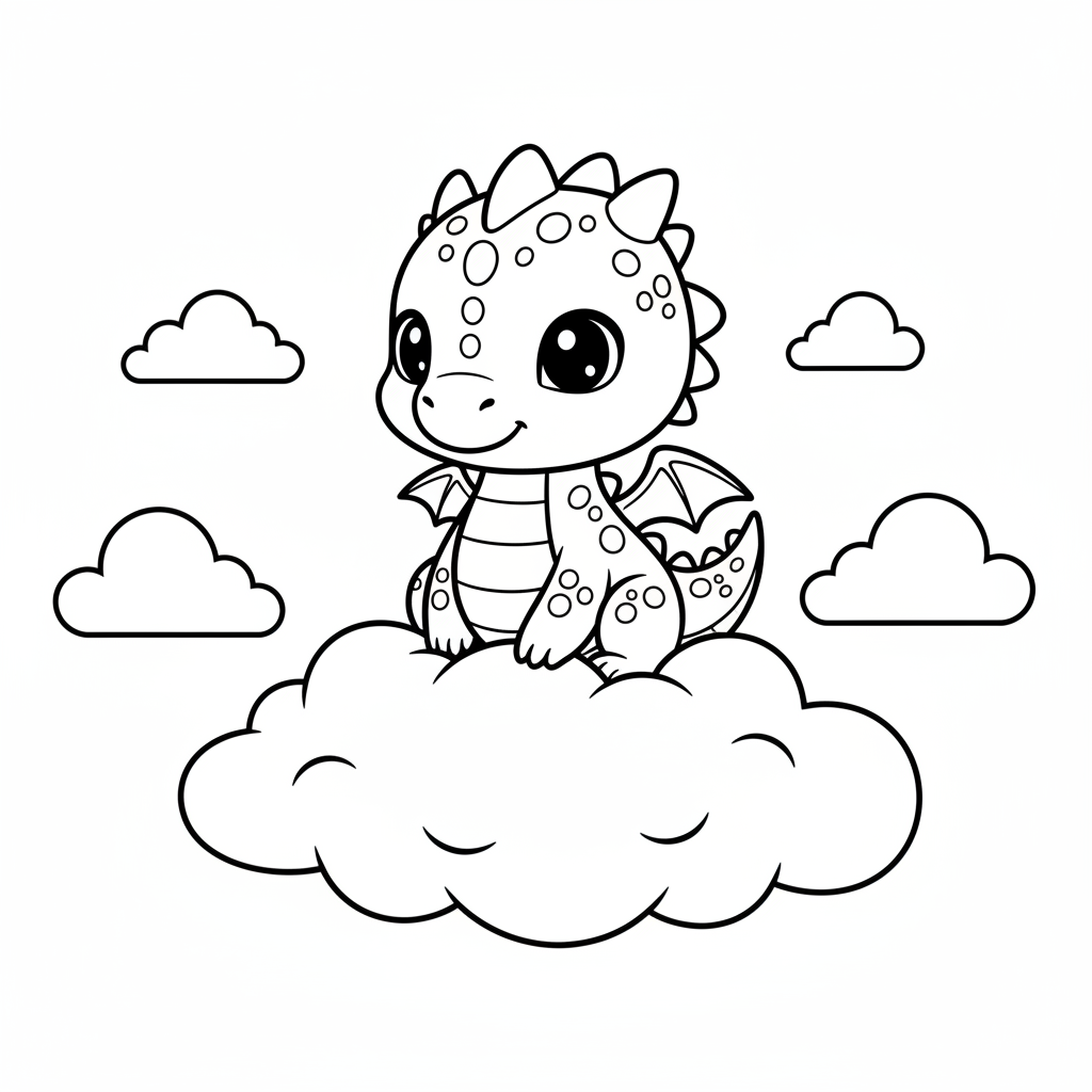 Colorful Cloud Adventure — Free Coloring Page for Kids coloring page