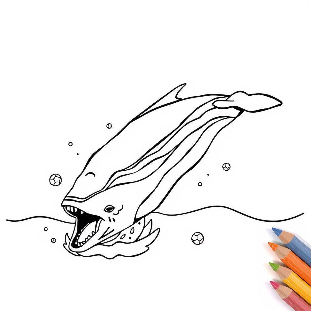 Rainbow Whale Coloring Page coloring page