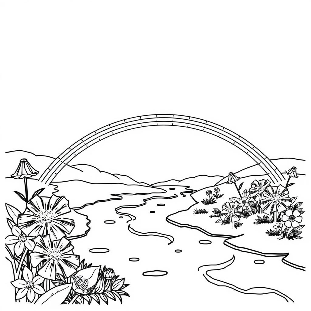 Rainbow Bridge Coloring Page coloring page