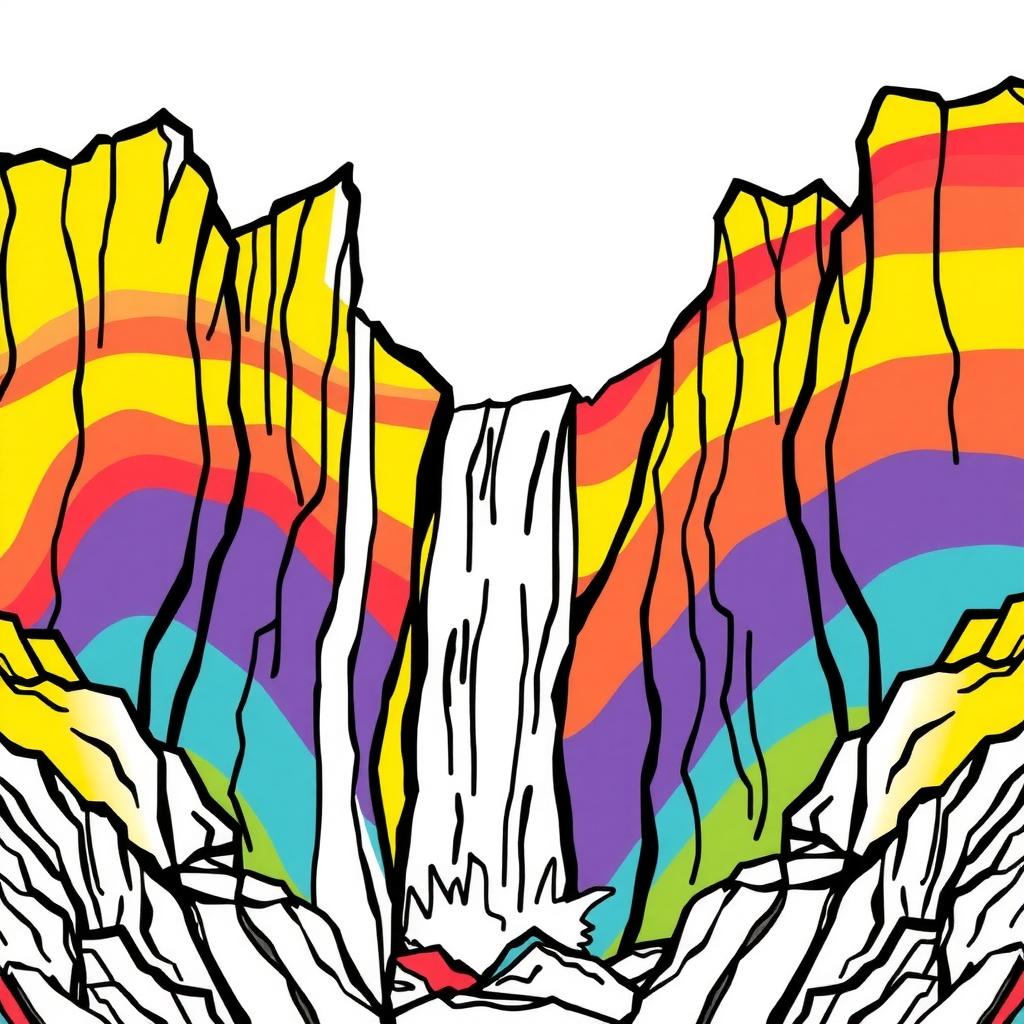 Rainbow Cliffs Coloring Page coloring page