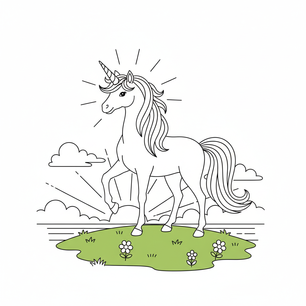 Rainbow Mane Adventure — Free Coloring Page for Kids coloring page