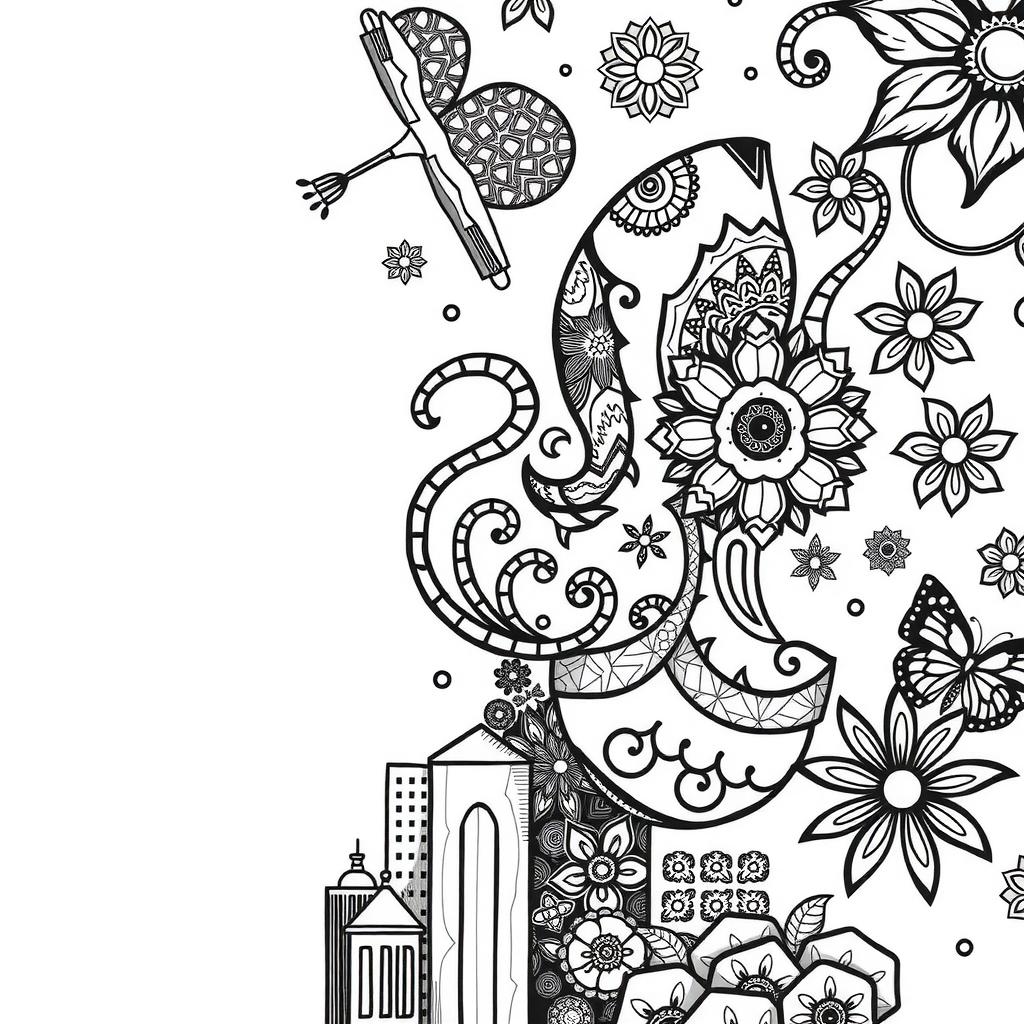 Colour Mural Wall Coloring Page coloring page