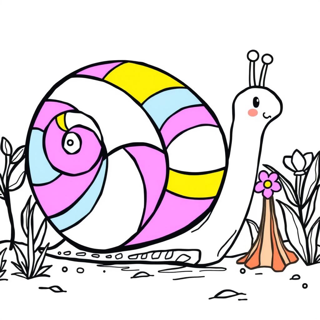 Rainbow Snail Coloring Page coloring page