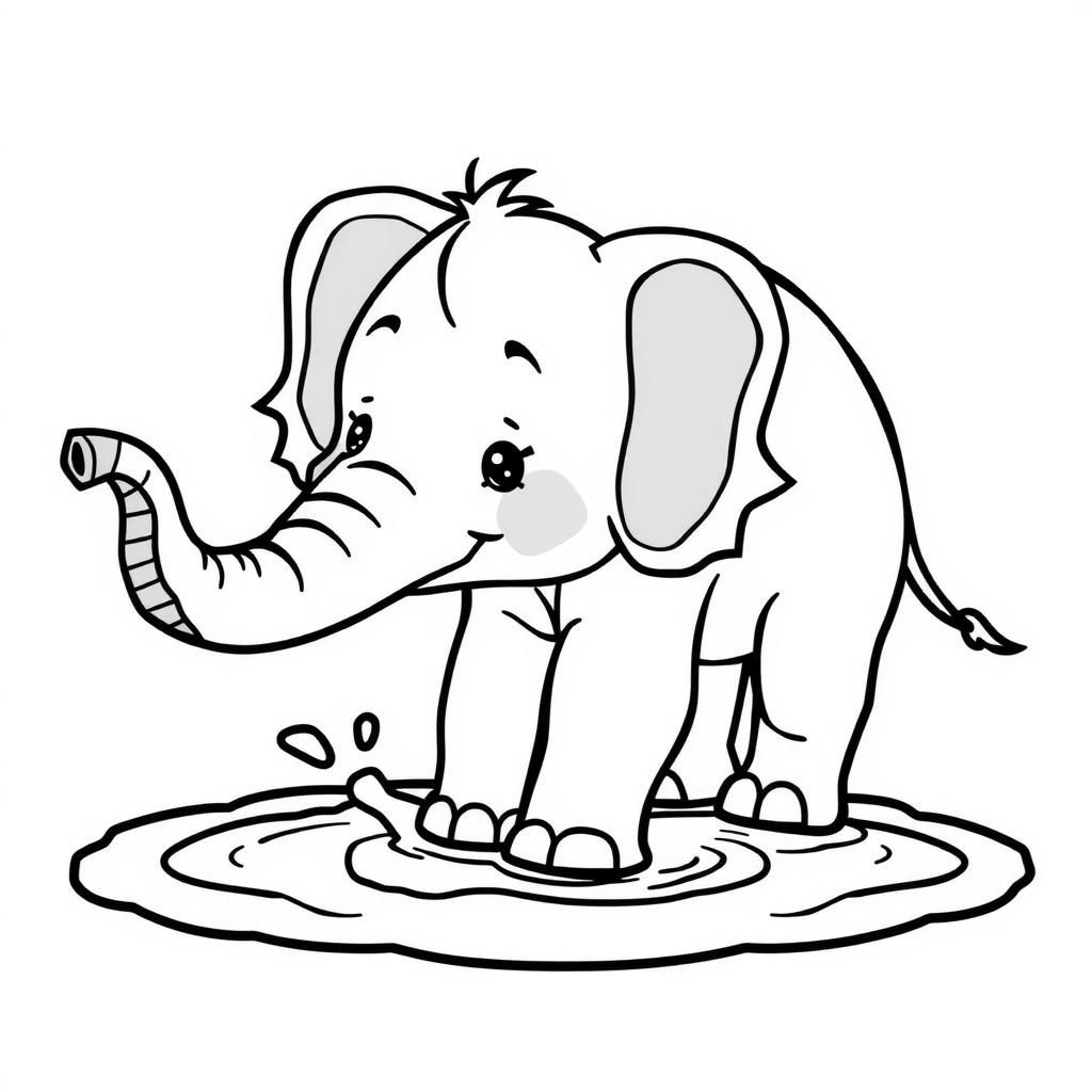 Rainbow Elephant Coloring Page coloring page