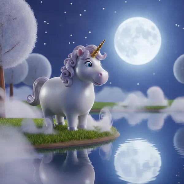 Magical unicorn by a serene lake — Free Coloring Page for Kids