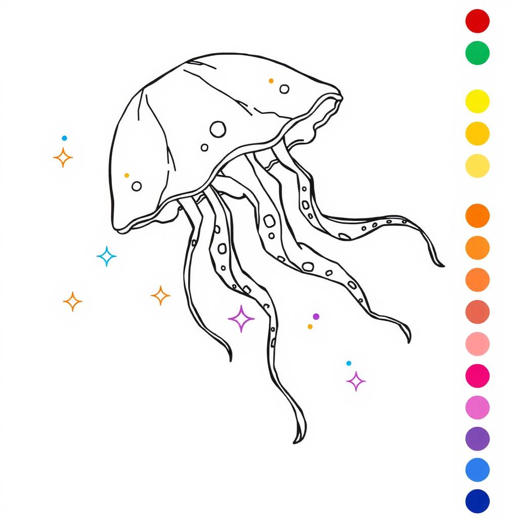 Glitter Jellyfish Coloring Page coloring page
