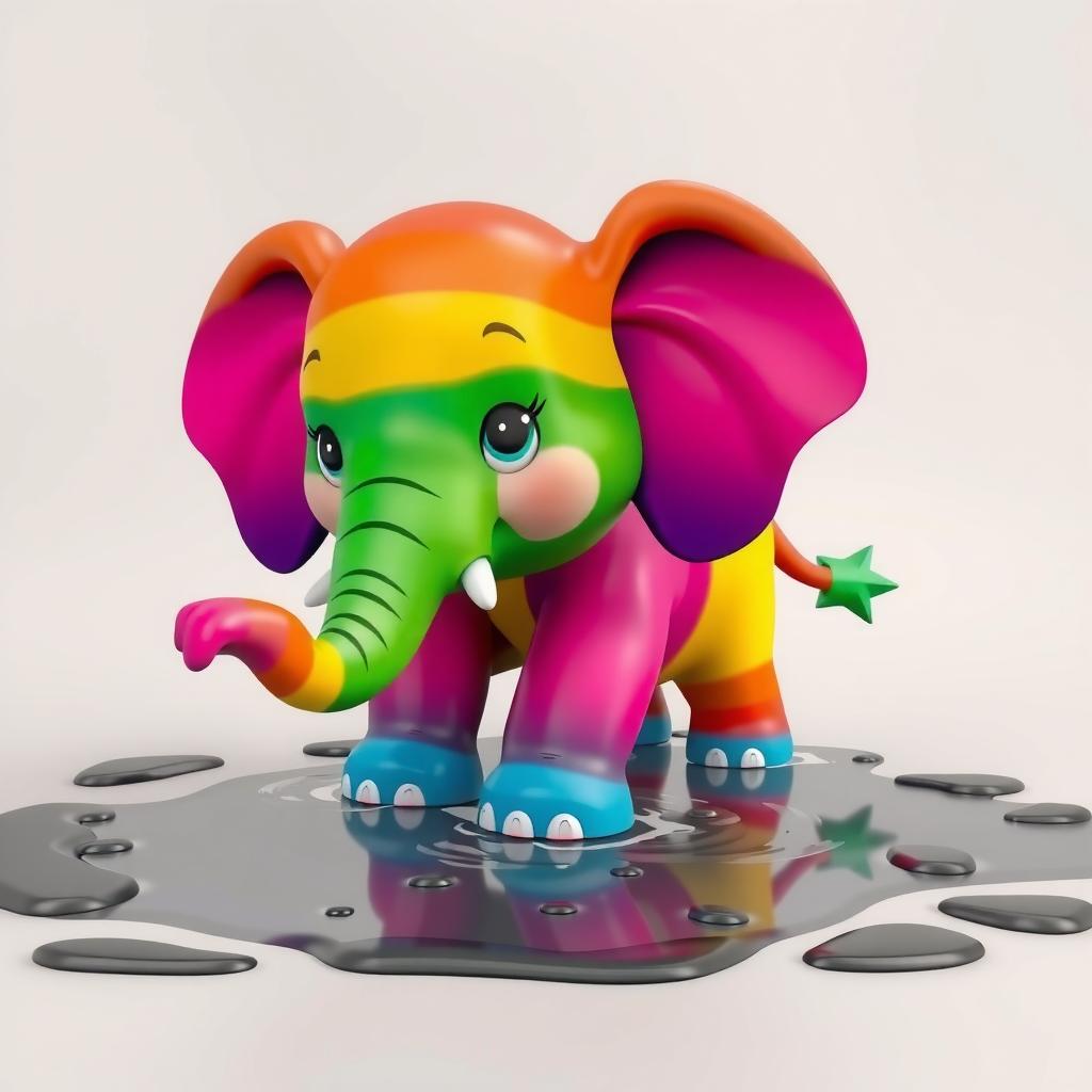 Rainbow Elephant Coloring Page