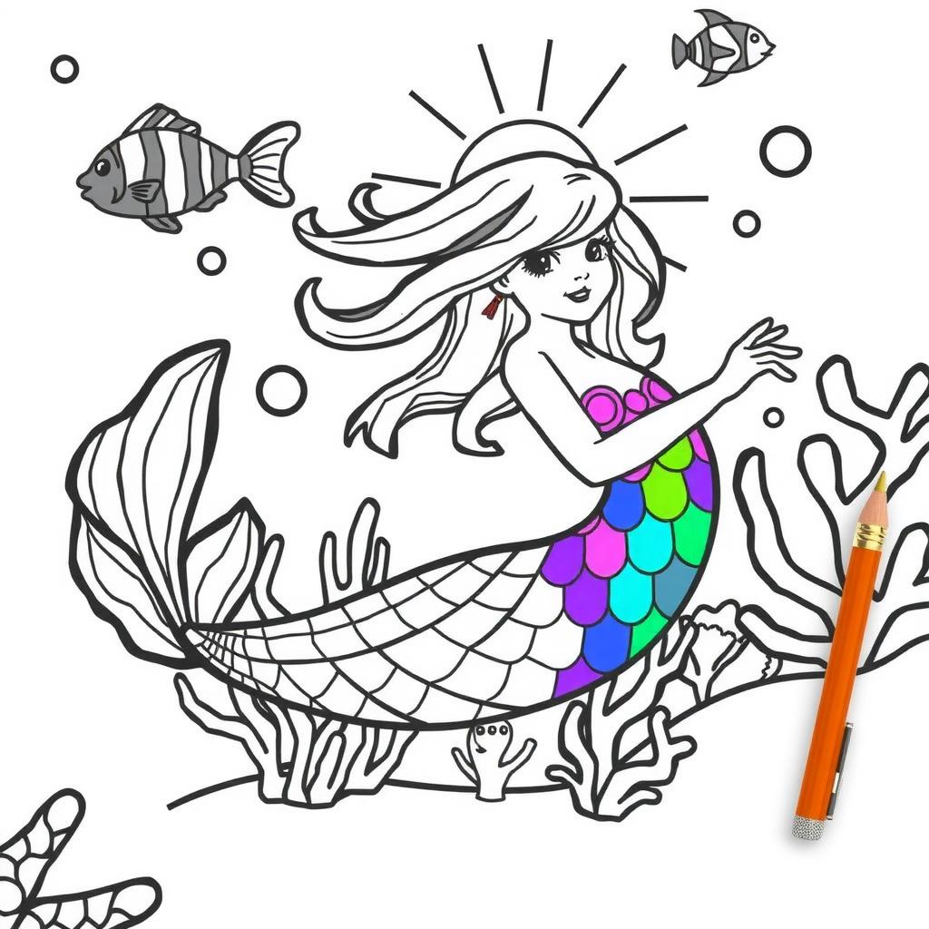 Spectrum Mermaid Coloring Page coloring page