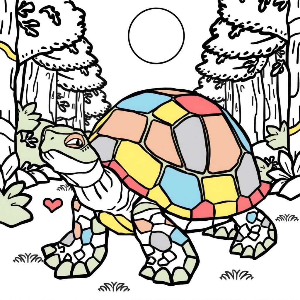 Rainbow Tortoise Coloring Page coloring page