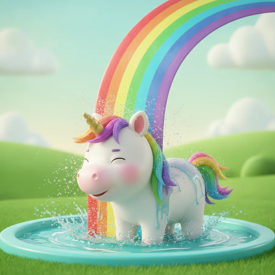 Cette charmante licorne dans une piscine propose des zones faciles comme l'eau et le ciel, tandis que la crinière de la licorne présente un défi amusant.