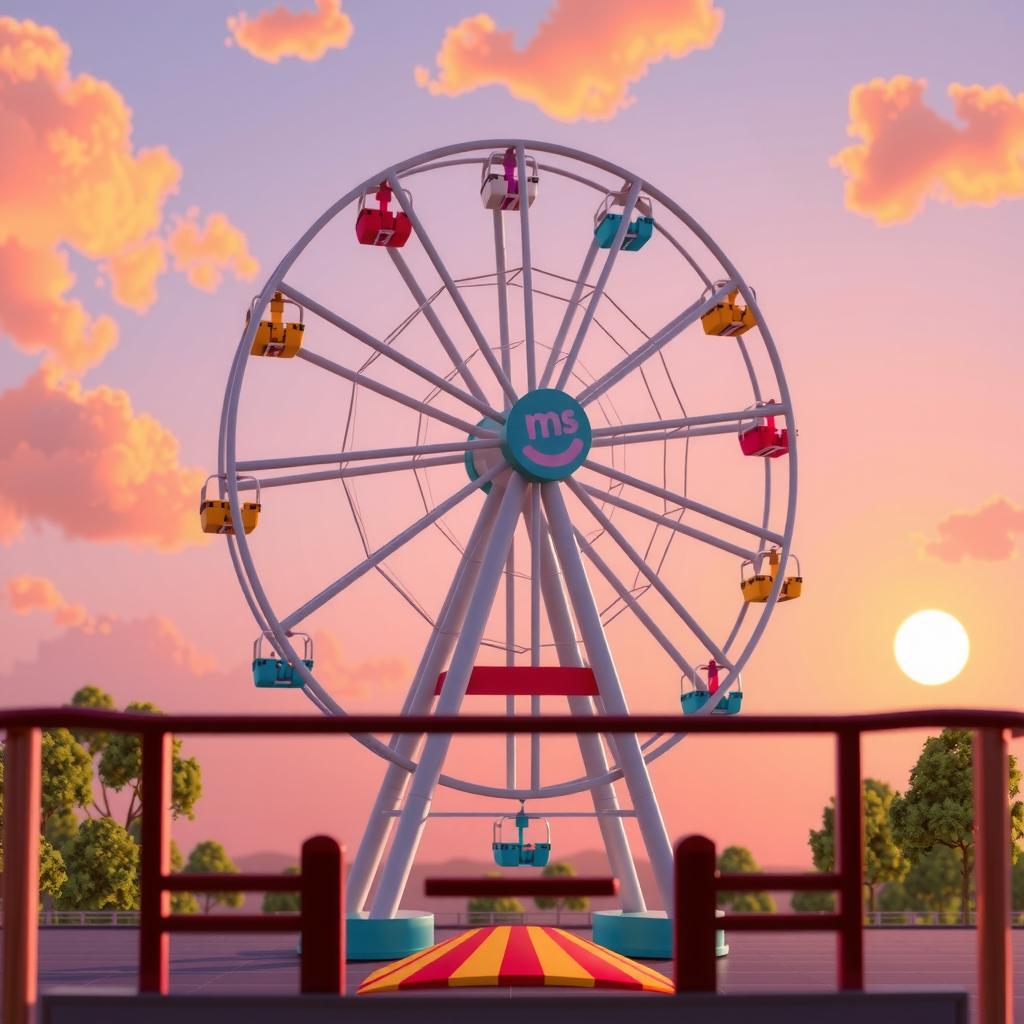 Rainbow Ferris Wheel Coloring Page