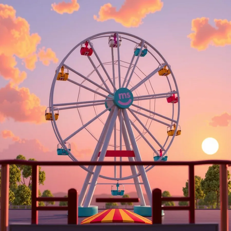 Rainbow Ferris Wheel Coloring Page