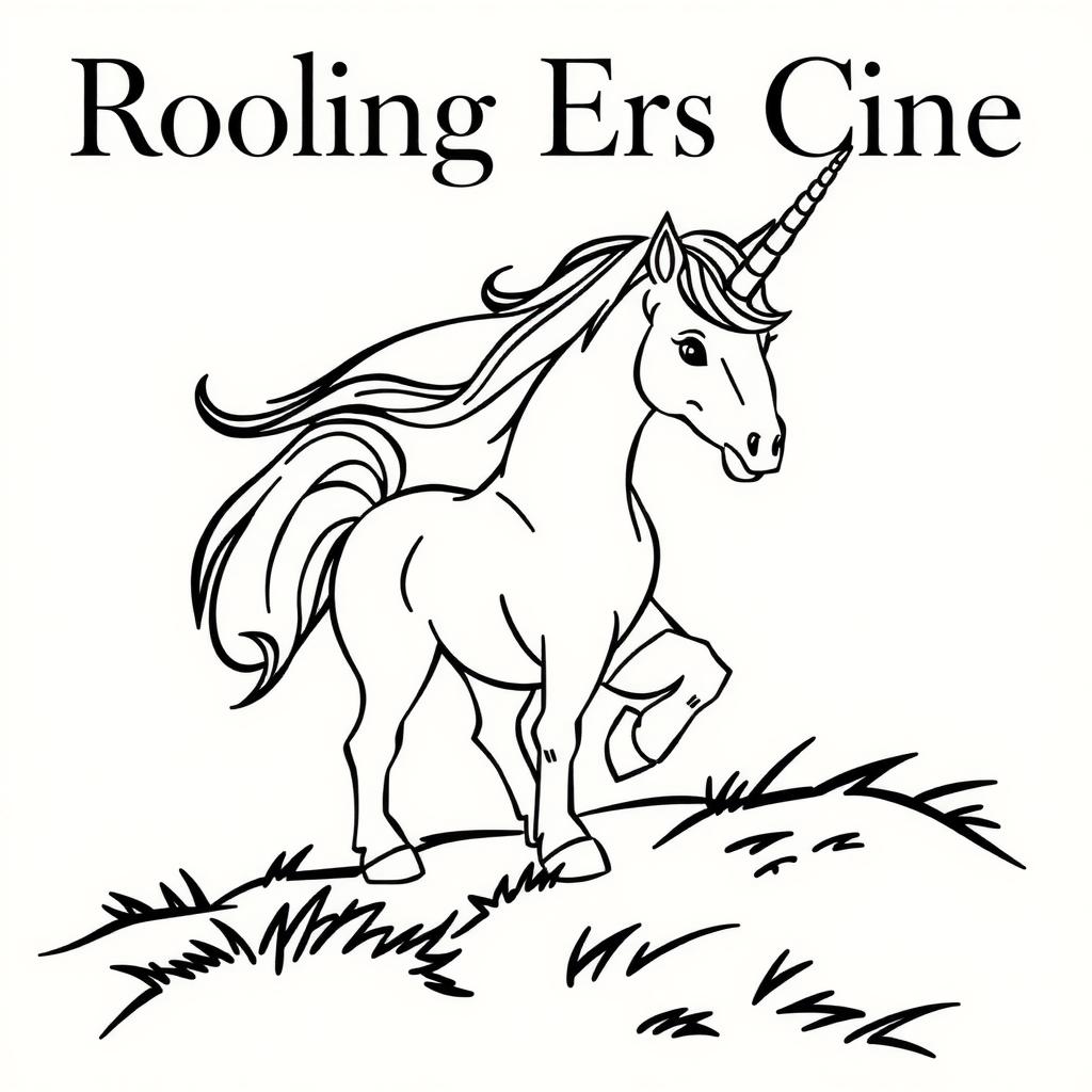 Classic Unicorn Dawn — Free Coloring Page for Kids coloring page