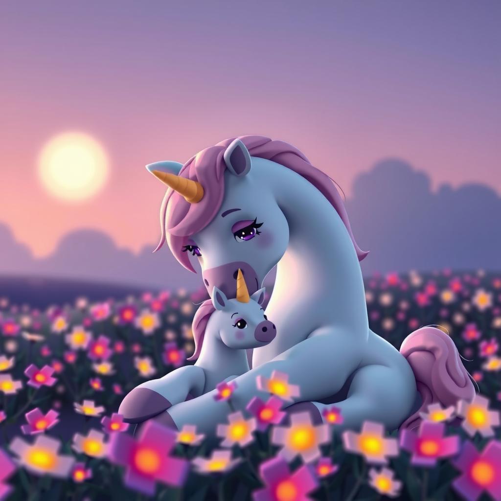 Tender Moments Between Mother Unicorn and Baby — Unicorn Bedtime Story for Kids