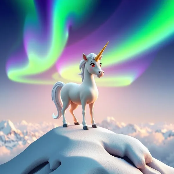 Majestic Unicorn on Snowy Peak — Free Coloring Page for Kids
