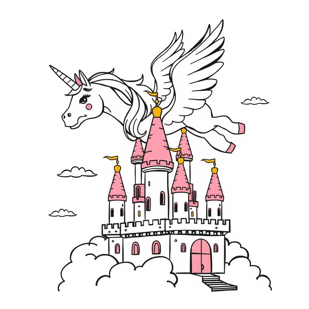 Fluffy Cloud Leaps — Free Coloring Page for Kids coloring page