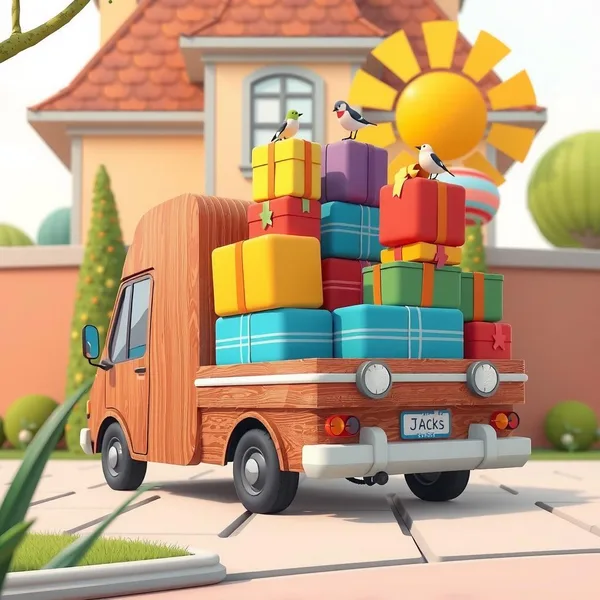 Wooden Truck Adventure — Free Coloring Page for Kids