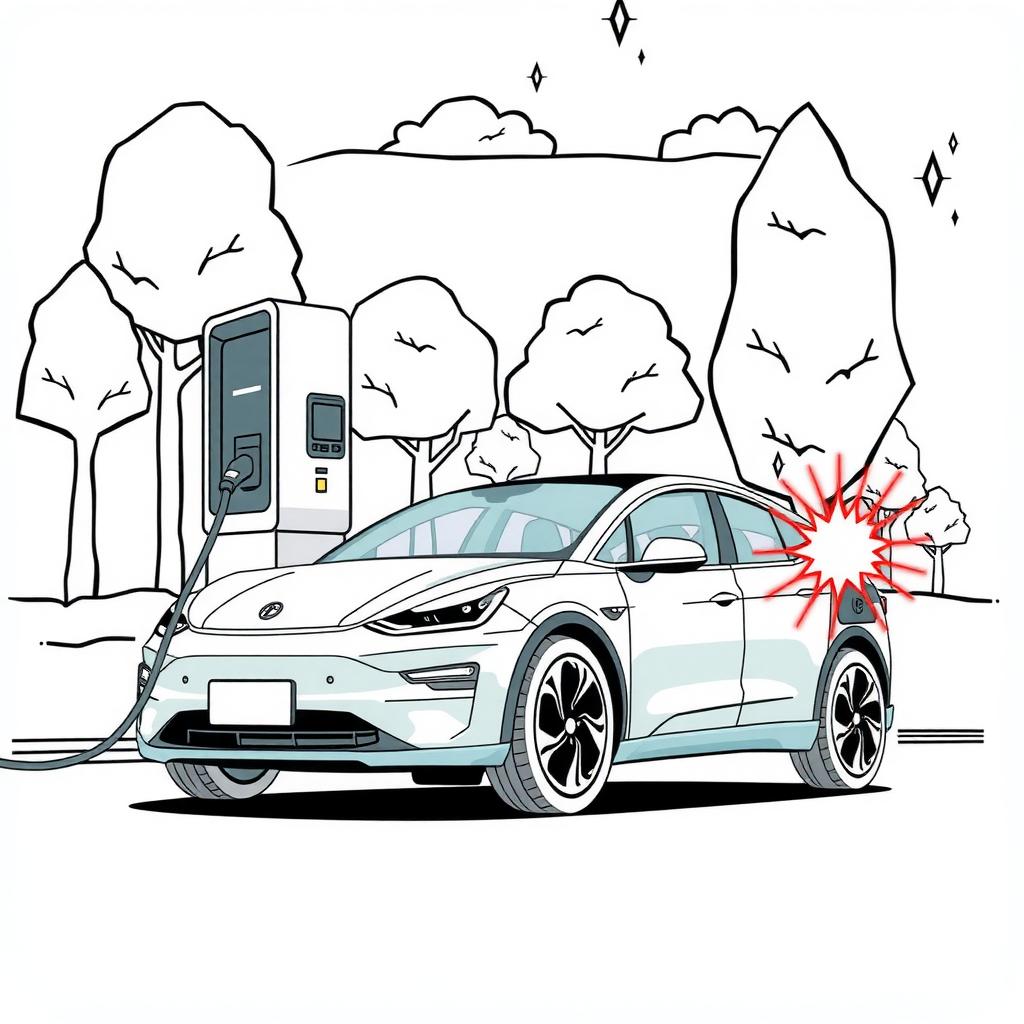 Friendly Green Monster Driving — Coloring Page for Kids coloring page