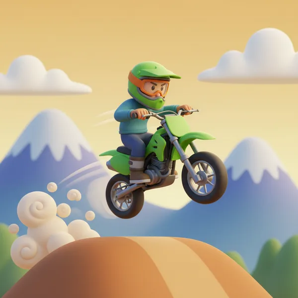 Motocross Mid-Air — Free Printable Coloring Page for Kids