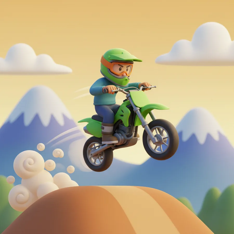 Motocross Mid-Air — Free Printable Coloring Page for Kids