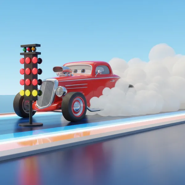 Hot Rod Burnout — Free Coloring Page for Kids