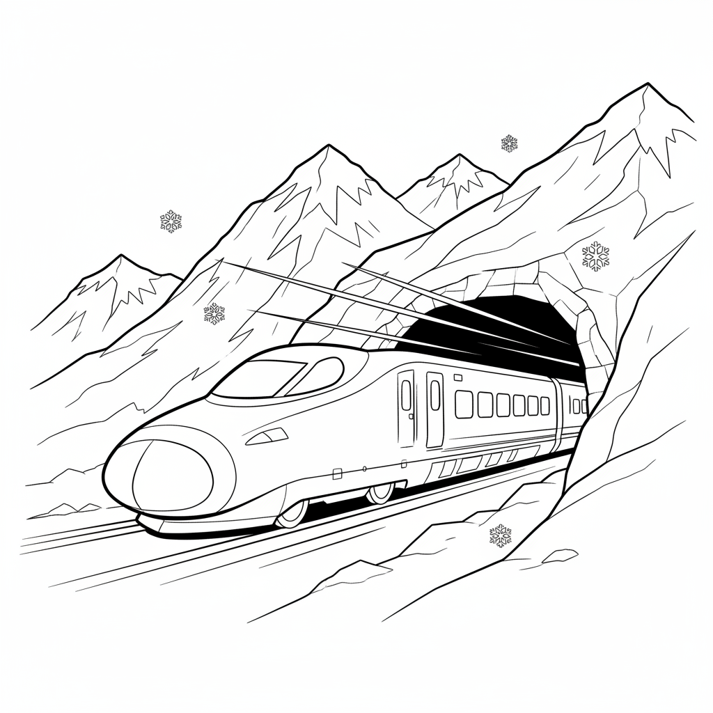 Bullet Train Speed — Free Printable Coloring Page for Kids coloring page