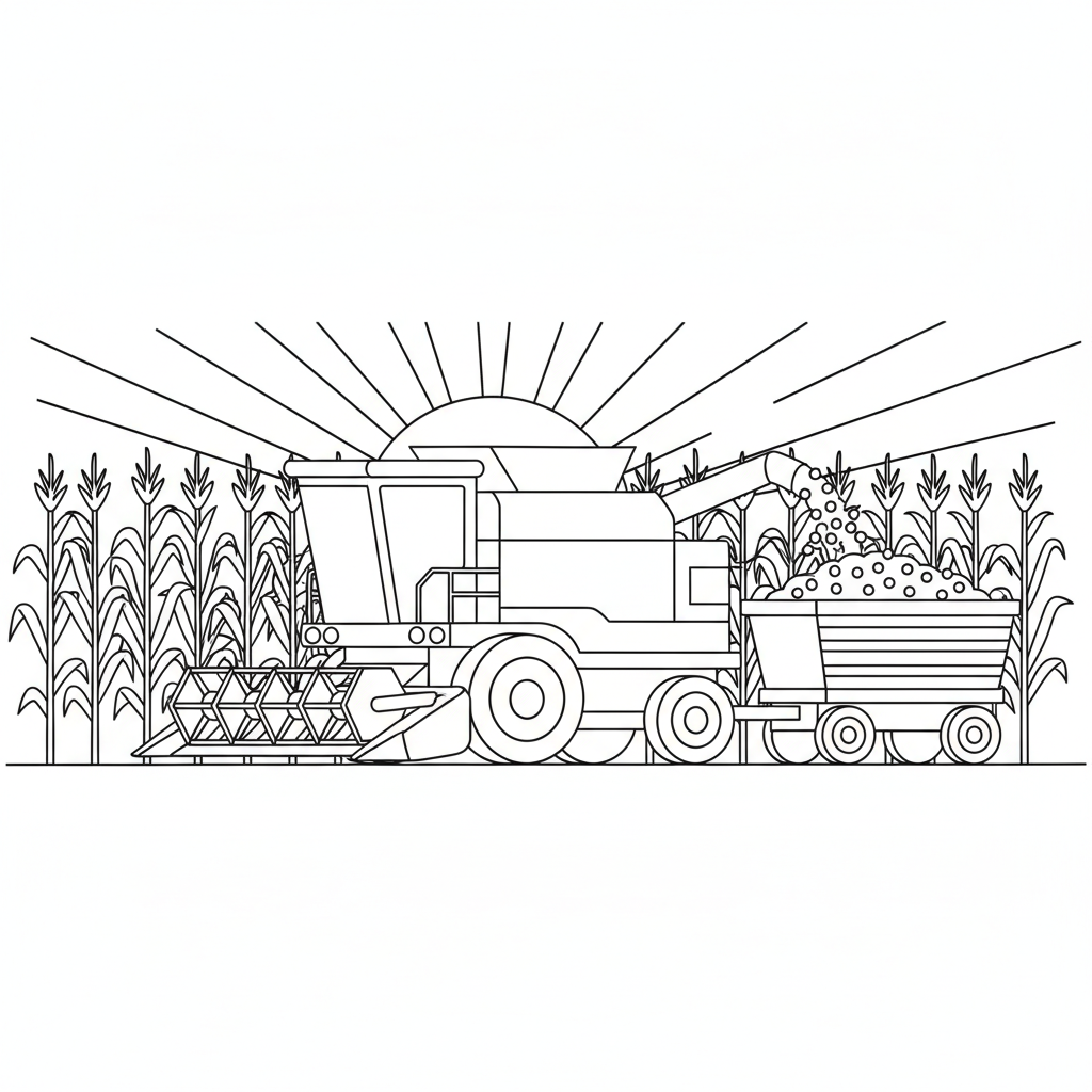 Harvesting Joy — Free Coloring Page for Kids coloring page