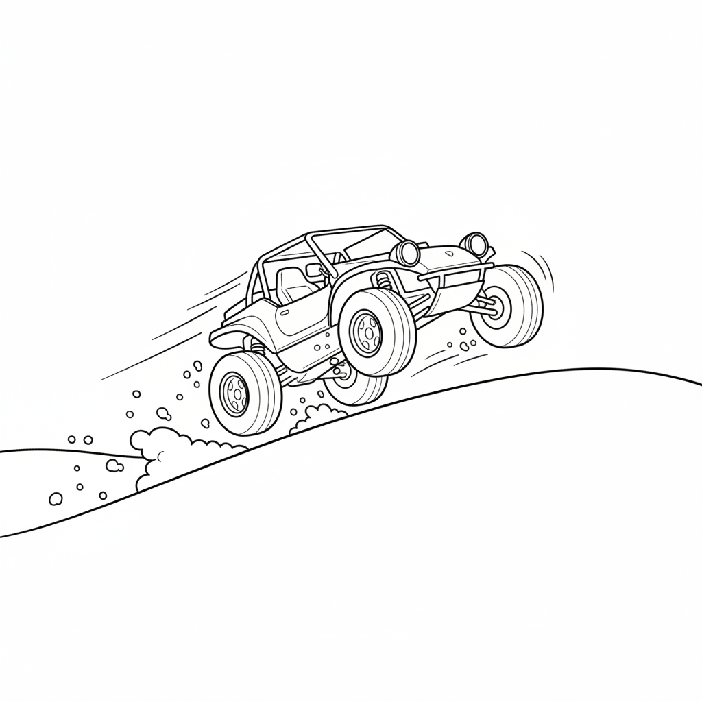Dune Buggy Big Air — Free Coloring Page for Kids coloring page