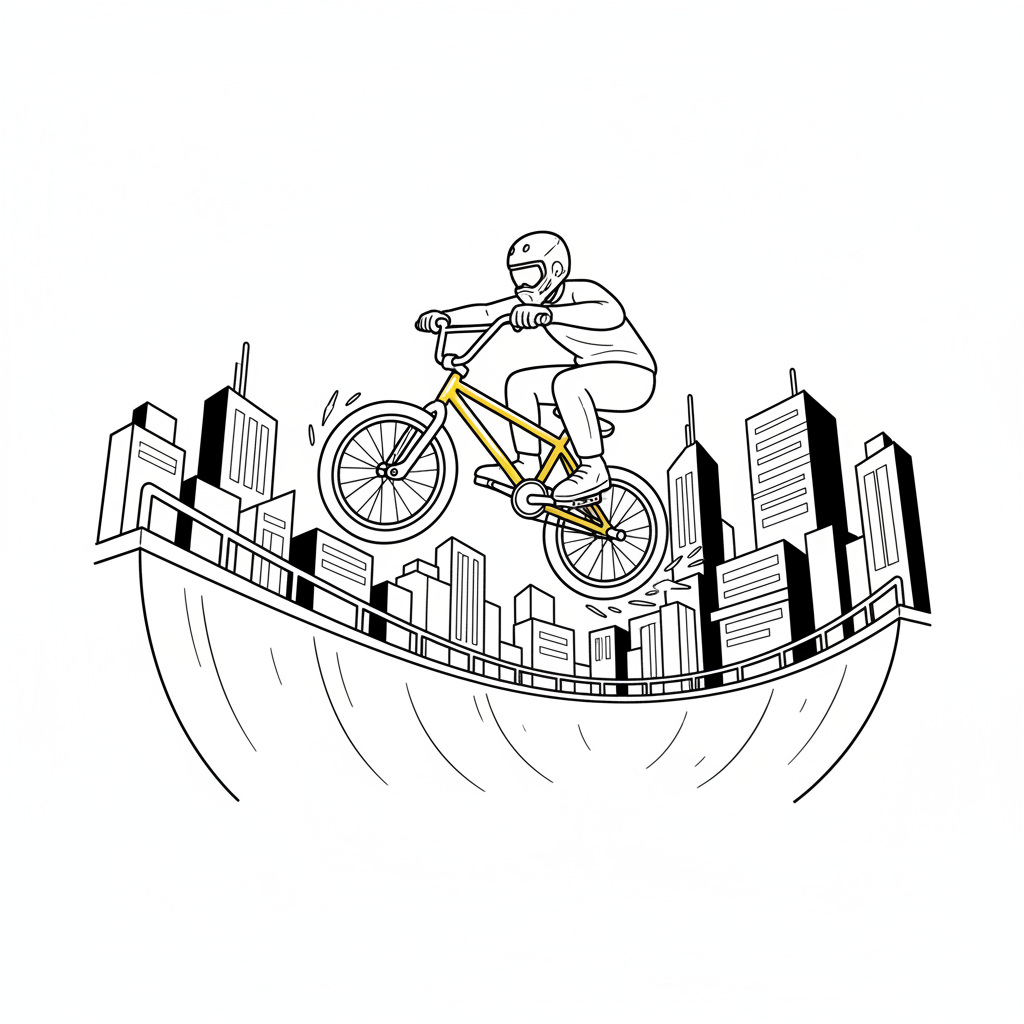 BMX Big Air — Free Printable Coloring Page for Kids coloring page