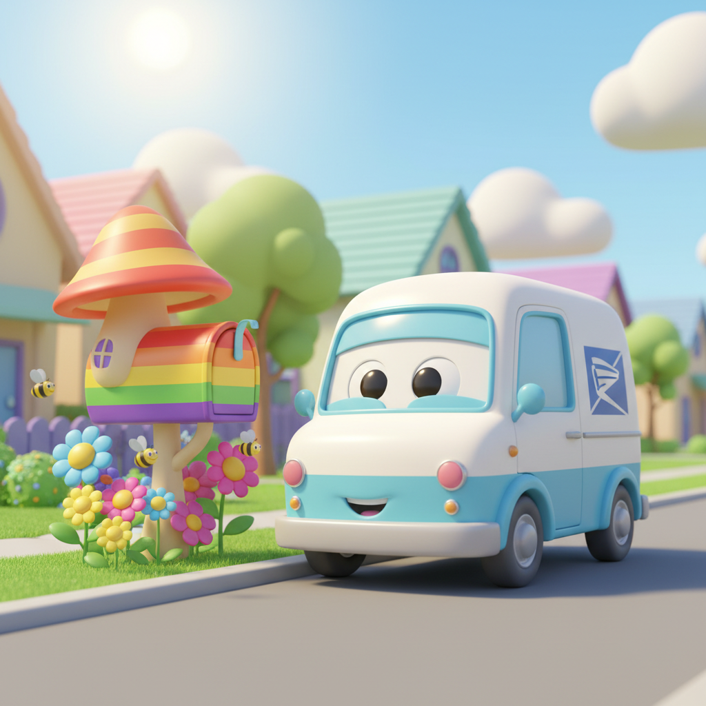 Mail Truck's Happy Delivery Day — Bedtime Story for Kids