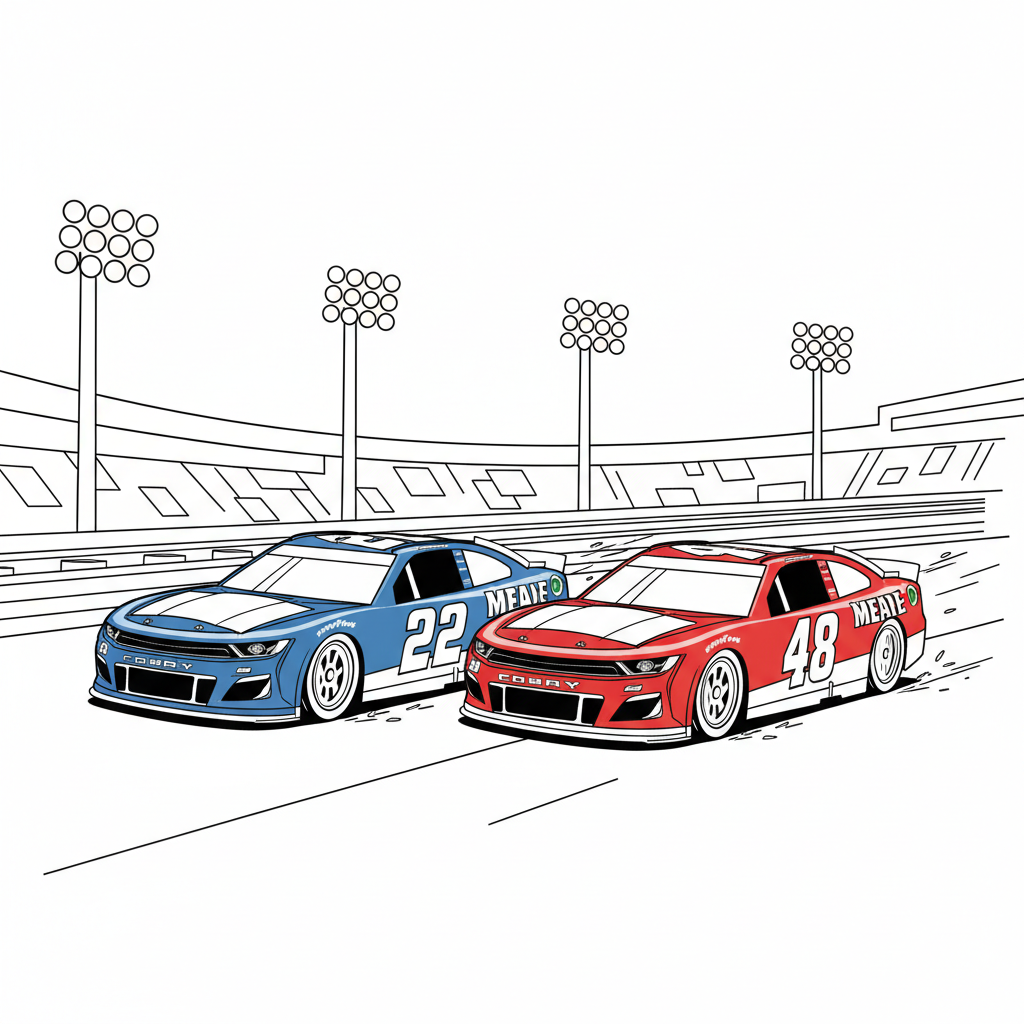 Exciting Race Night — Free Printable Coloring Page for Kids coloring page