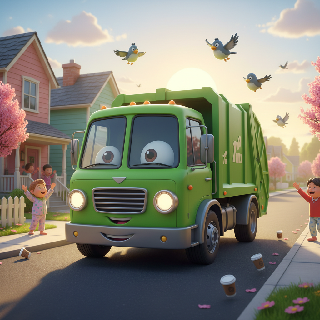 Garbage Truck Morning Route — Bedtime Story for Kids