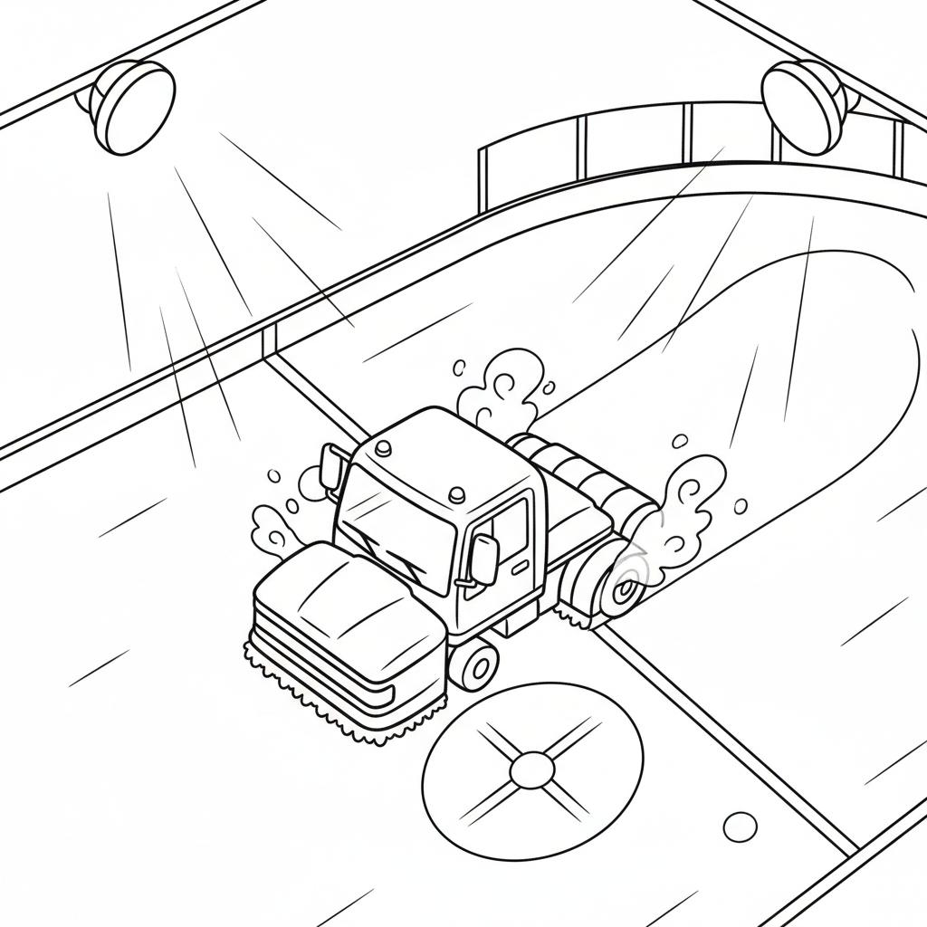 Zamboni Ice Glide — Free Printable Coloring Page for Kids coloring page