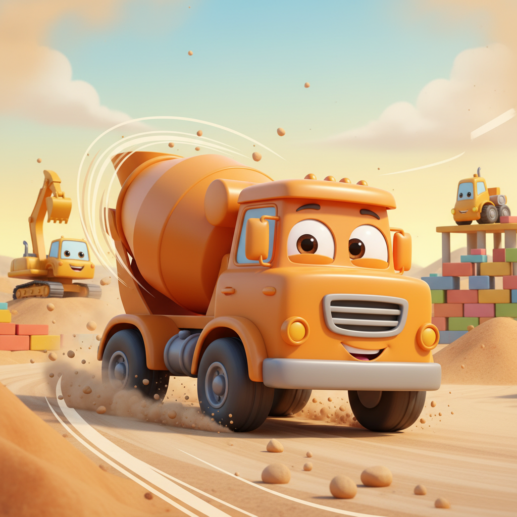 Cement Mixer Adventure — Bedtime Story for Kids