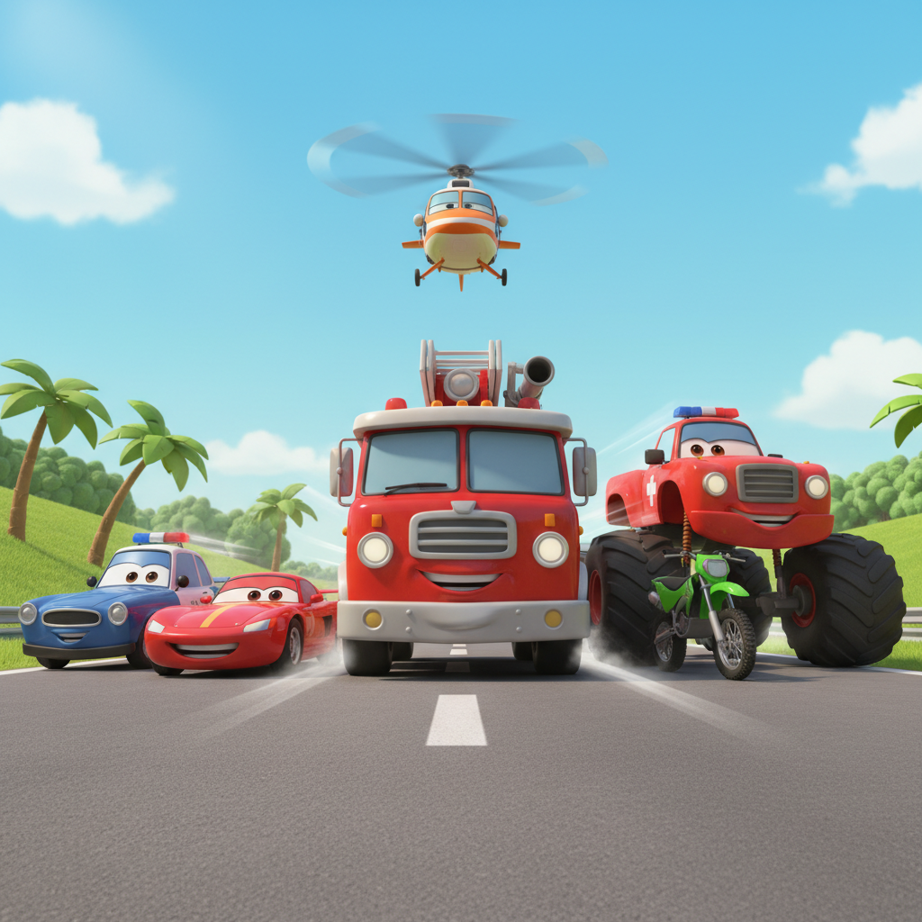 Adventurous Vehicle Heroes — Bedtime Story for Kids