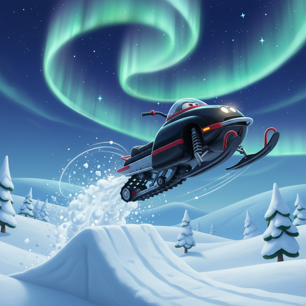 Snowmobile Jump Adventure — Bedtime Story for Kids