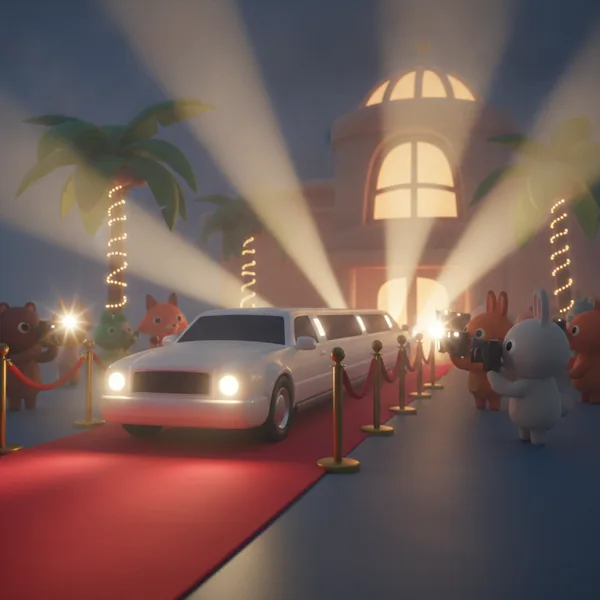 Glamorous Red Carpet Arrival — Free Coloring Page for Kids