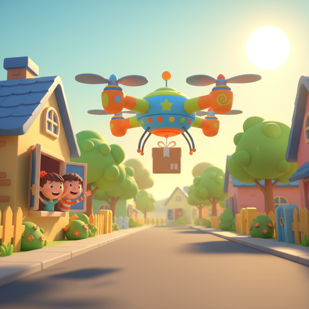 Quad Delivery Drone's Big Adventure — Bedtime Story for Kids