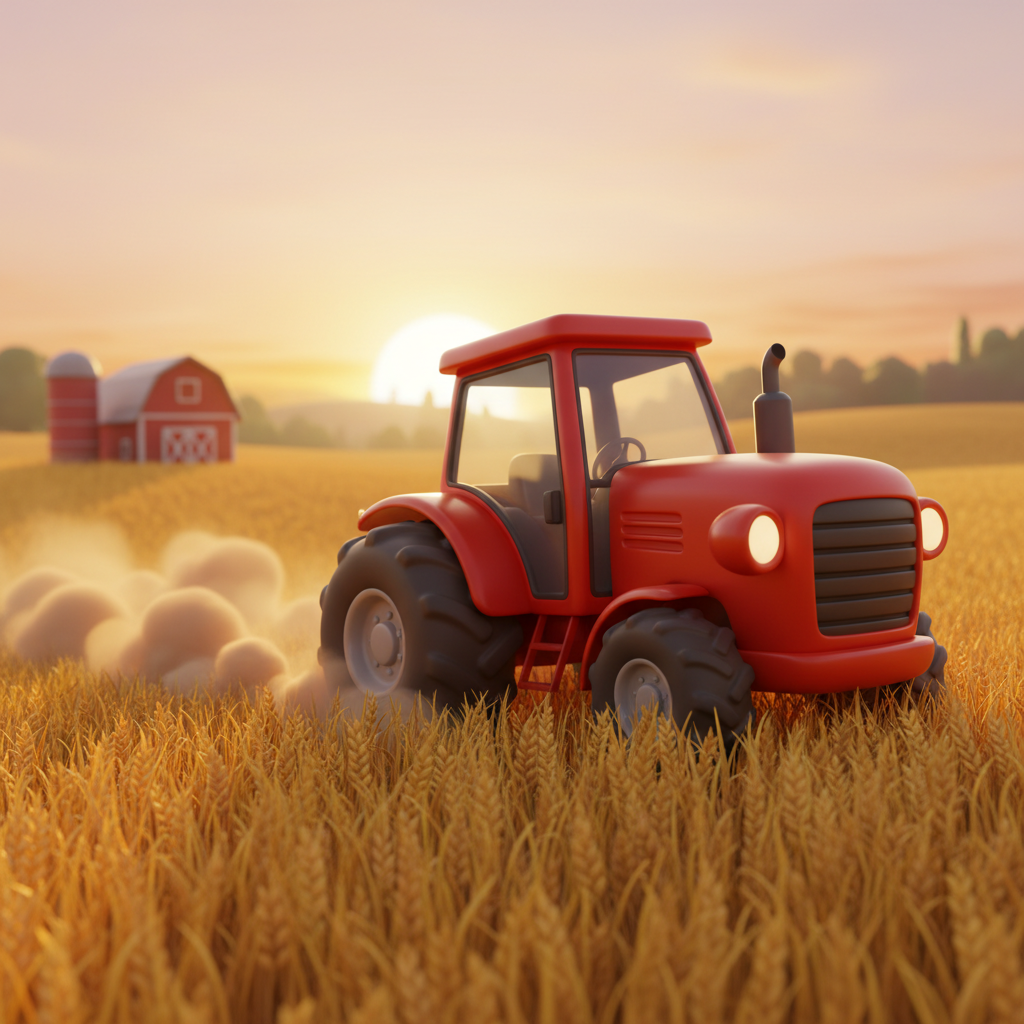Tractor Adventure in the Wheat Field — Bedtime Story for Kids