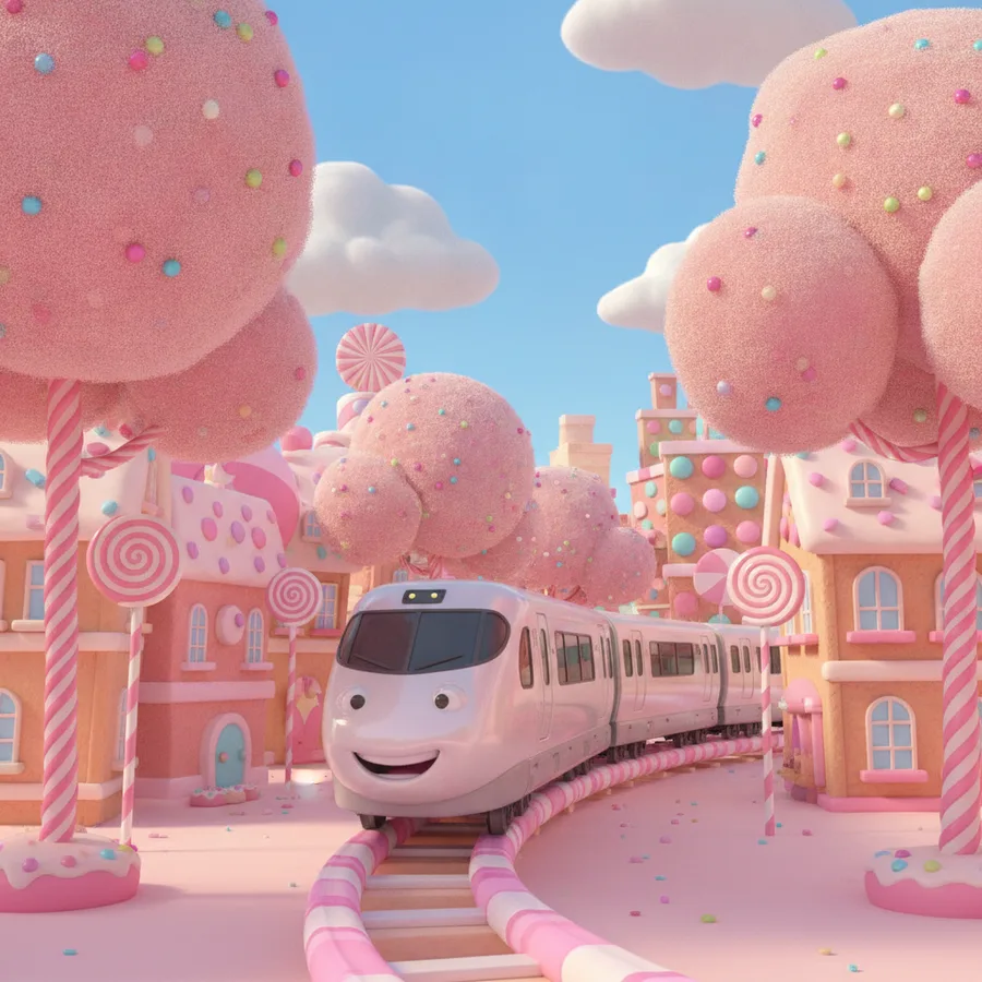 Cette scène amusante présente des arbres en coton et un train mignon, parfaits pour colorier ! Les grandes zones sont faciles à remplir, tandis que les détails offrent un défi.