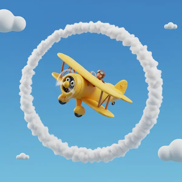 Stunt Plane Loop — Free Coloring Page for Kids