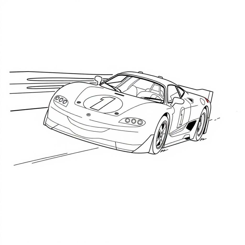 Red Race Car — Coloring Page for Kids coloring page